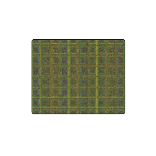 Green violet multicolored multiple squares Blanket 40"x50"