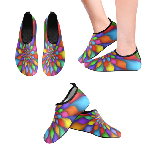 RAINBOW SKITTLES Women's Slip-On Water Shoes (Model 056)