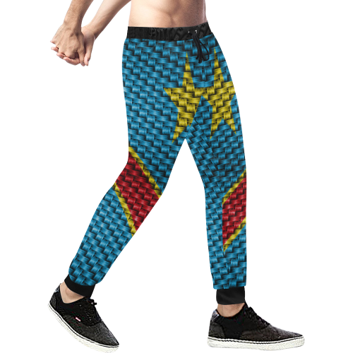REP OF CONGO FLAG Men's All Over Print Sweatpants (Model L11)