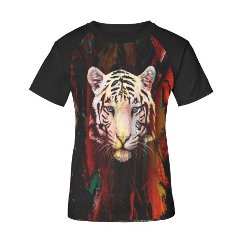 Tiger by Artdream Women's Raglan T-Shirt/Front Printing (Model T62)
