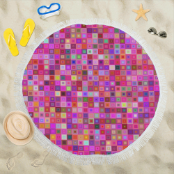 Pink Patchwork Circular Beach Shawl 59"x 59"
