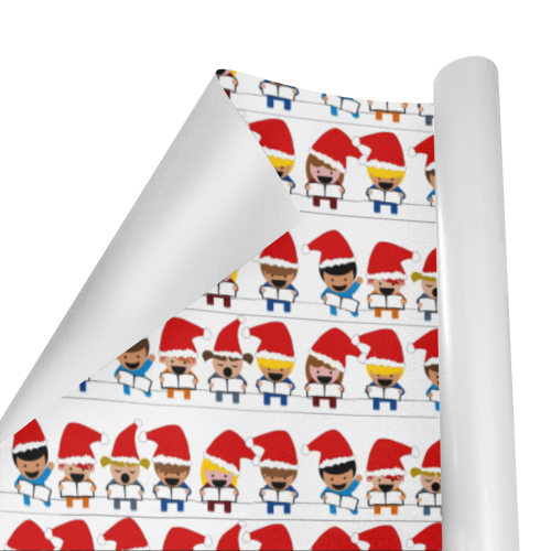 Christmas Carol Singers on White Gift Wrapping Paper 58"x 23" (5 Rolls)