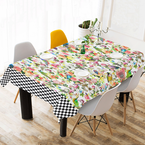 Everything Two  (chequerboard) Cotton Linen Tablecloth 60"x120"