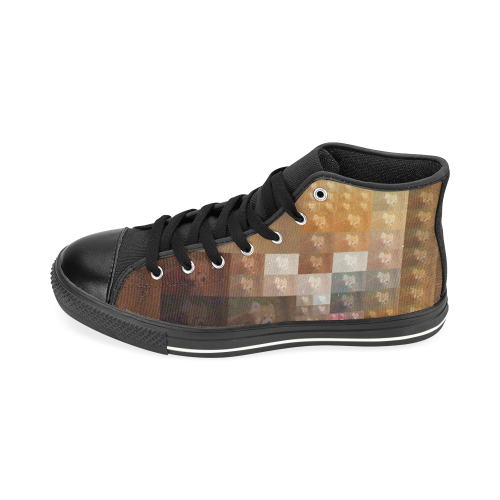 Red Panda -Pixel Fun by JamColors High Top Canvas Shoes for Kid (Model 017)