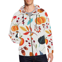 Autumn Mix All Over Print Full Zip Hoodie for Men/Large Size (Model H14)