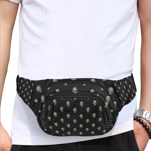 sparkling skulls by JamColors Fanny Pack/Small (Model 1677)