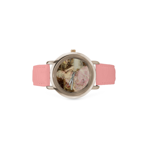 QUEEN Women's Rose Gold Leather Strap Watch(Model 201)