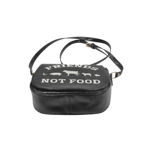 Friends Not Food (Go Vegan) Classic Saddle Bag/Large (Model 1648)