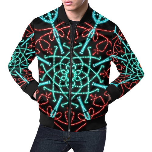 :Convergence: All Over Print Bomber Jacket for Men (Model H19)