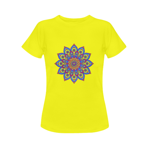 Brilliant Star Mandala Yellow Women's Classic T-Shirt (Model T17）