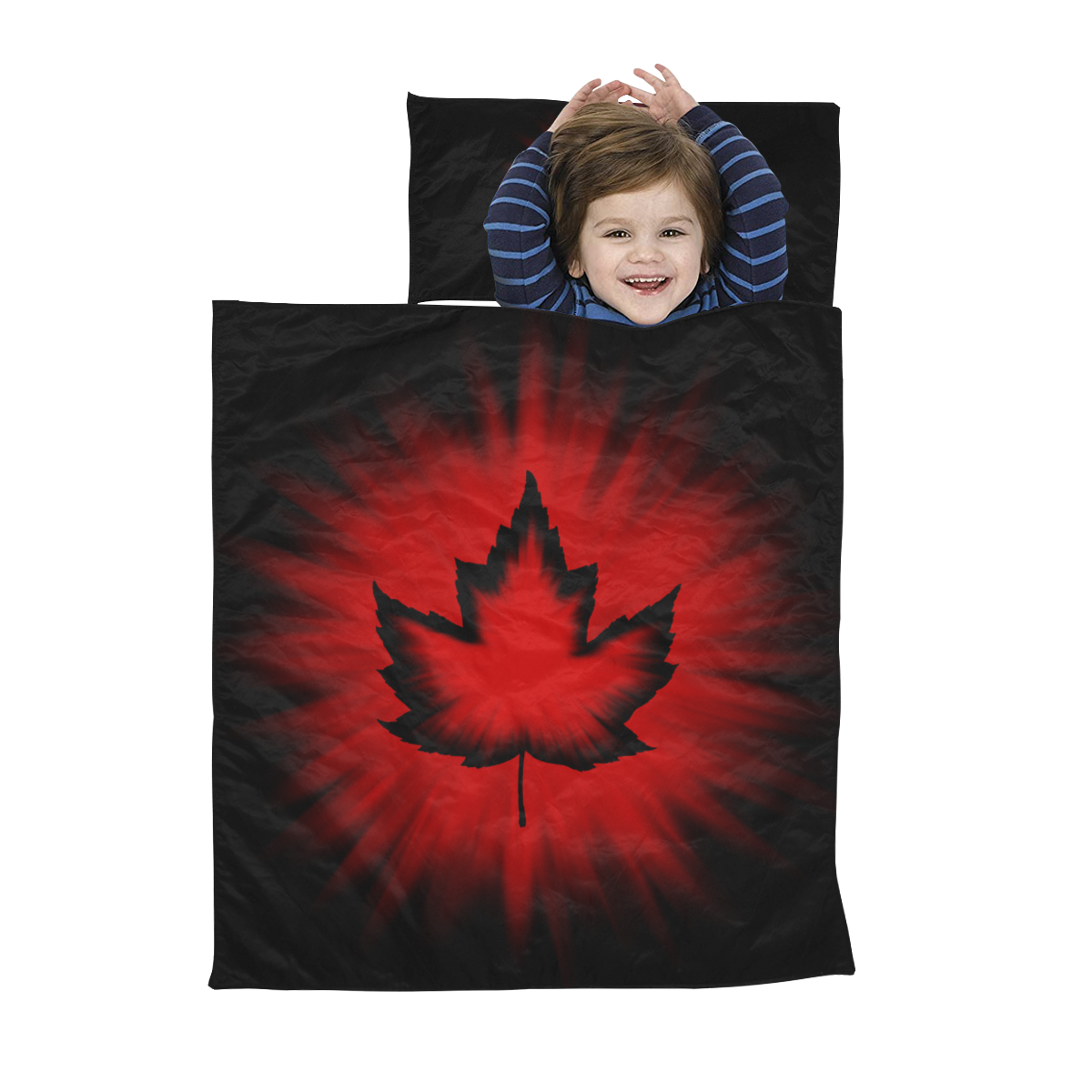 Canada Maple Leaf Black Kids' Sleeping Bag