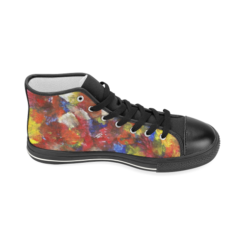 Colorful Floristic Pattern Women's Classic High Top Canvas Shoes (Model 017)