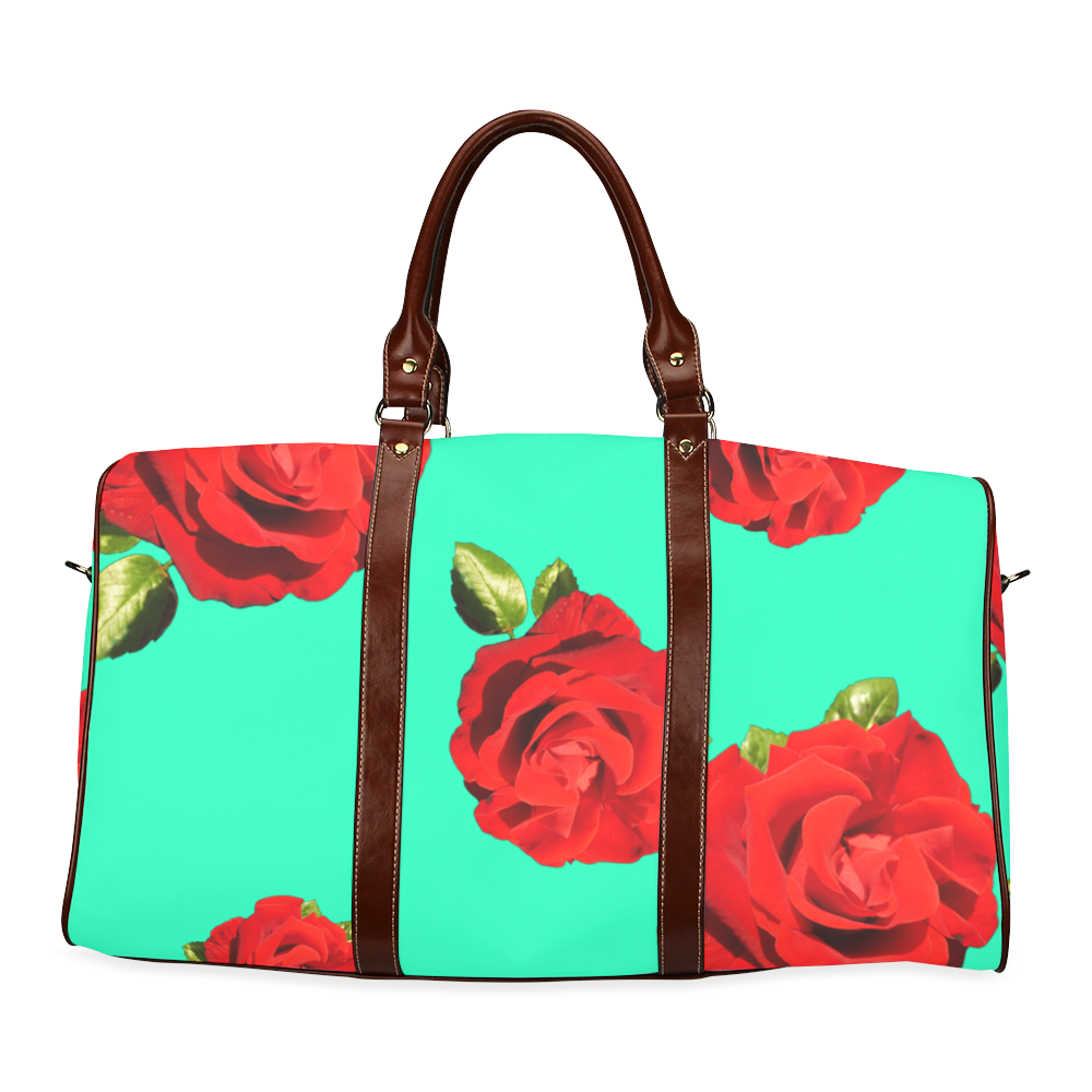 Fairlings Delight's Floral Luxury Collection- Red Rose Waterproof Travel Bag/Large 53086g15 Waterproof Travel Bag/Large (Model 1639)