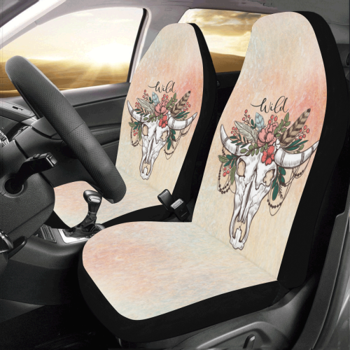 Wild Skull Boho Car Seat Covers (Set of 2)