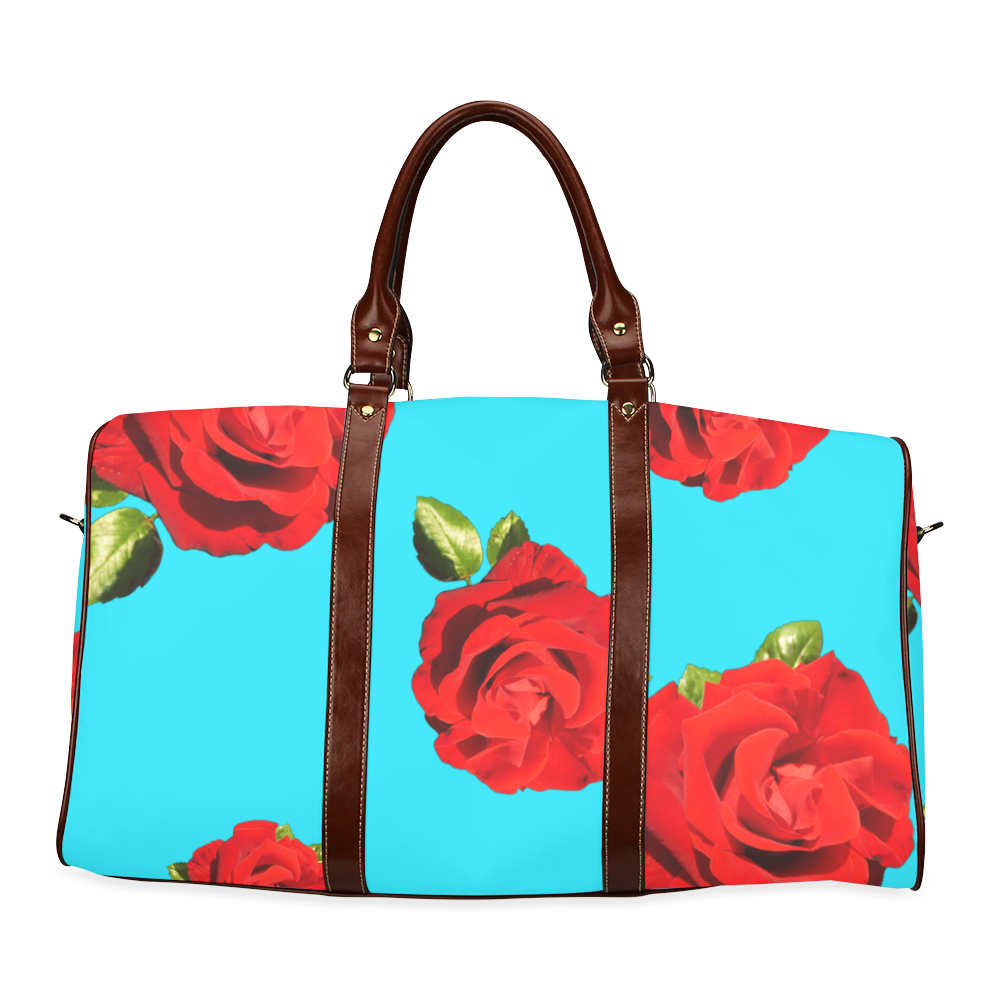 Fairlings Delight's Floral Luxury Collection- Red Rose Waterproof Travel Bag/Large 53086g14 Waterproof Travel Bag/Large (Model 1639)