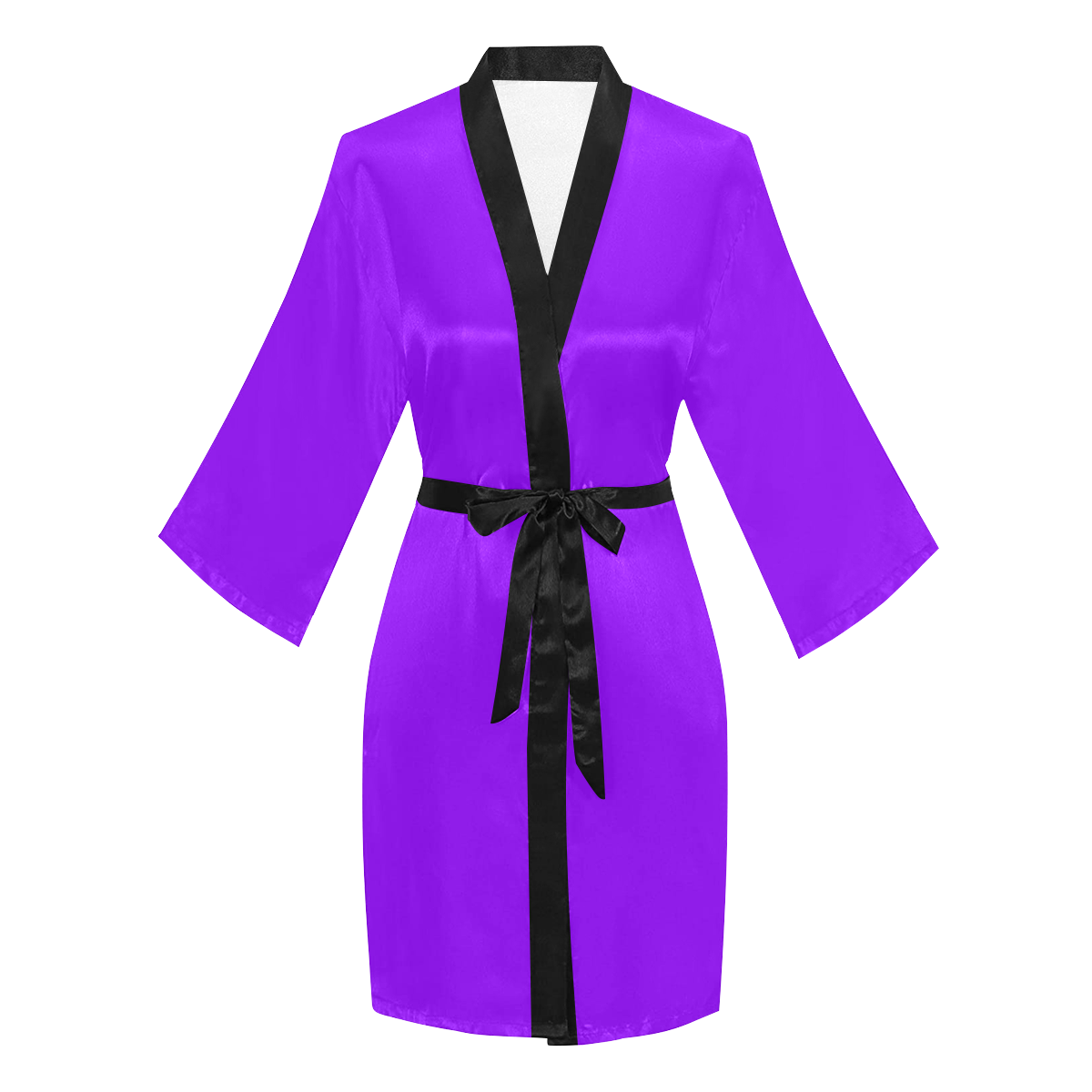 color electric violet Long Sleeve Kimono Robe