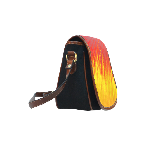 Flames Abstract Saddle Bag/Small (Model 1649)(Flap Customization)