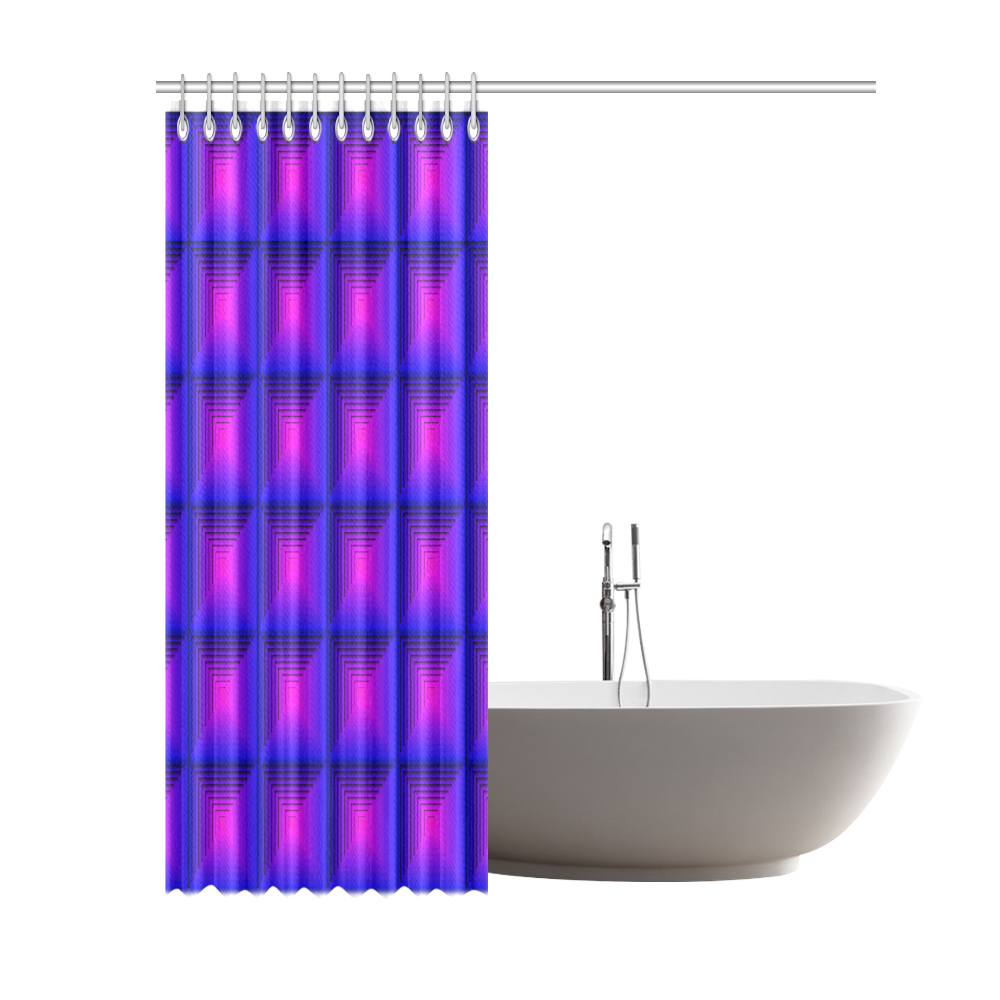 Purple pink multicolored multiple squares Shower Curtain 69"x84"