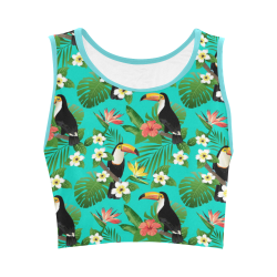 Tropical Summer Toucan Pattern Women's Crop Top (Model T42)