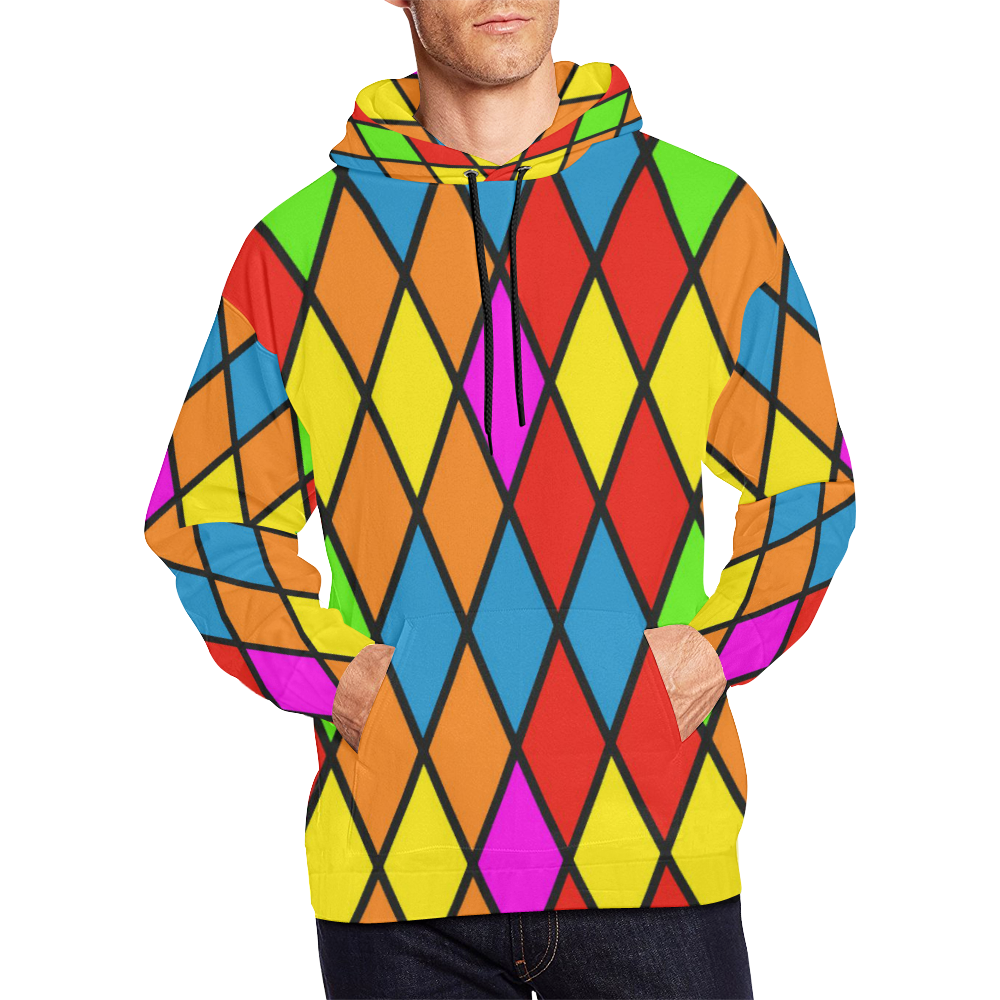 harlequin 1b All Over Print Hoodie for Men (USA Size) (Model H13)