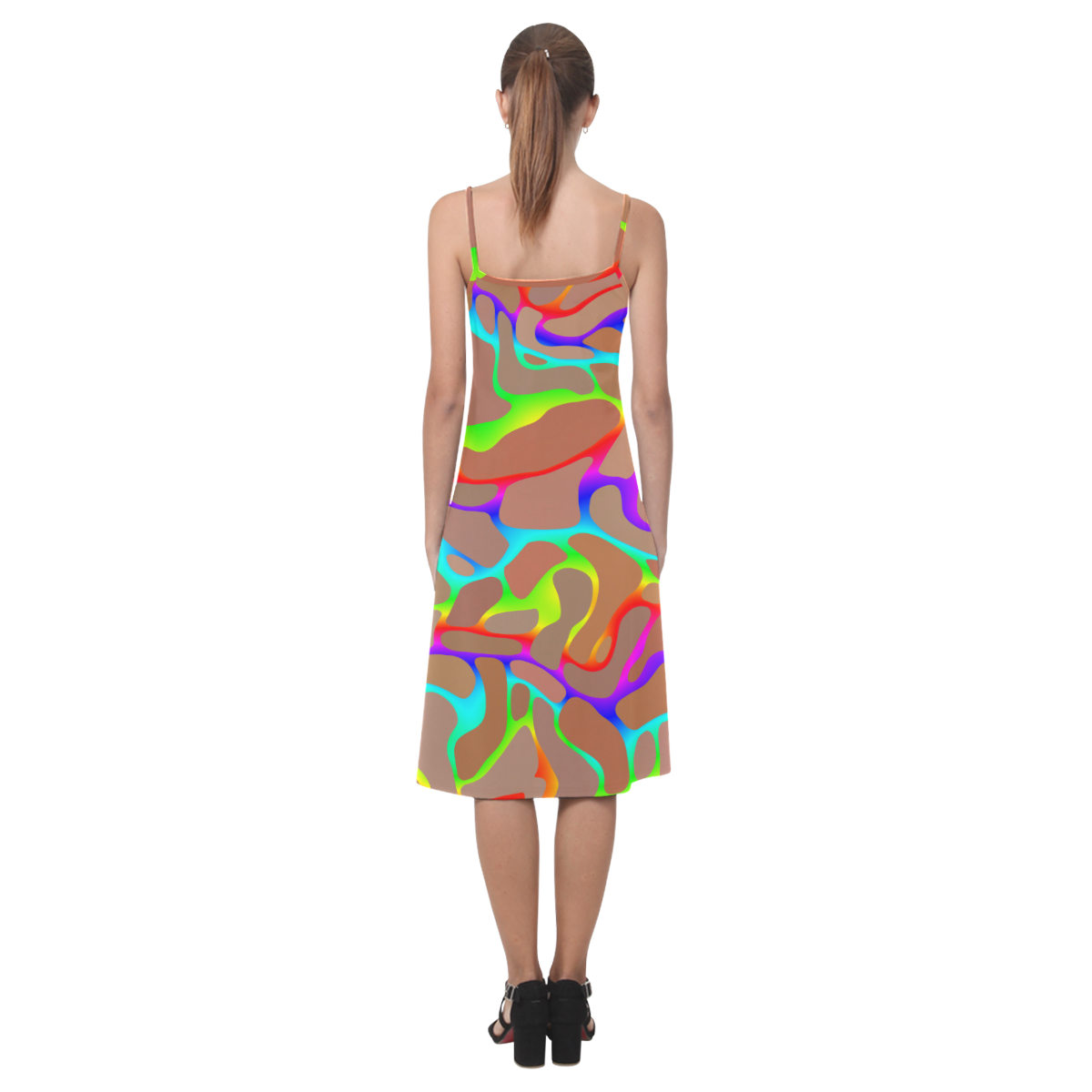 Colorful wavy shapes Alcestis Slip Dress (Model D05)