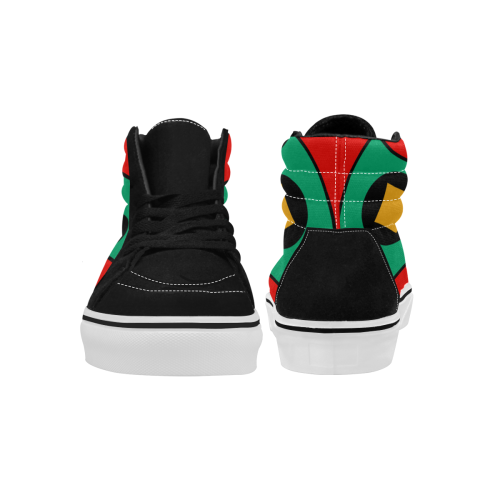 African Scary Tribal Women's High Top Skateboarding Shoes/Large (Model E001-1)