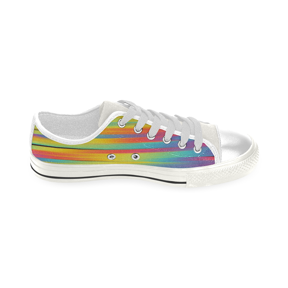Rainbow Swirl Low Top Canvas Shoes for Kid (Model 018)