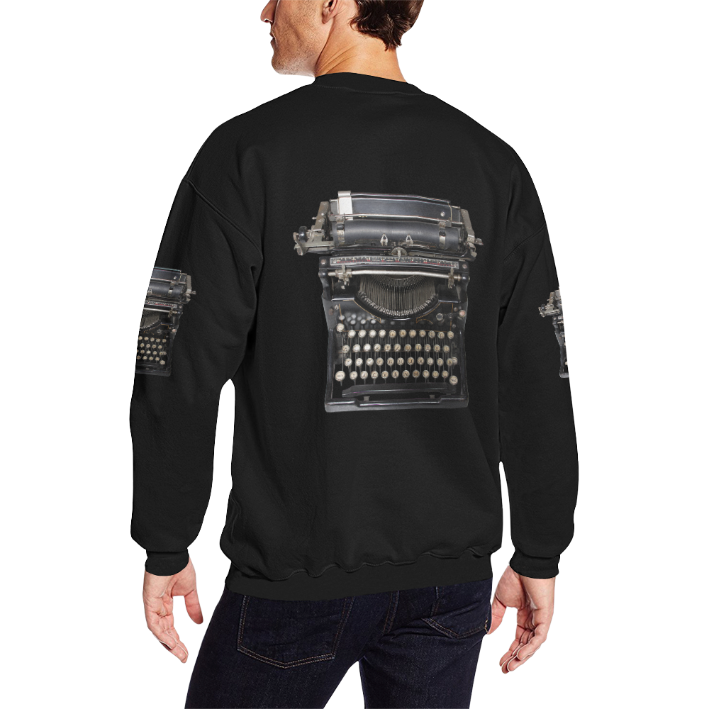 typewriter Men's Oversized Fleece Crew Sweatshirt (Model H18)