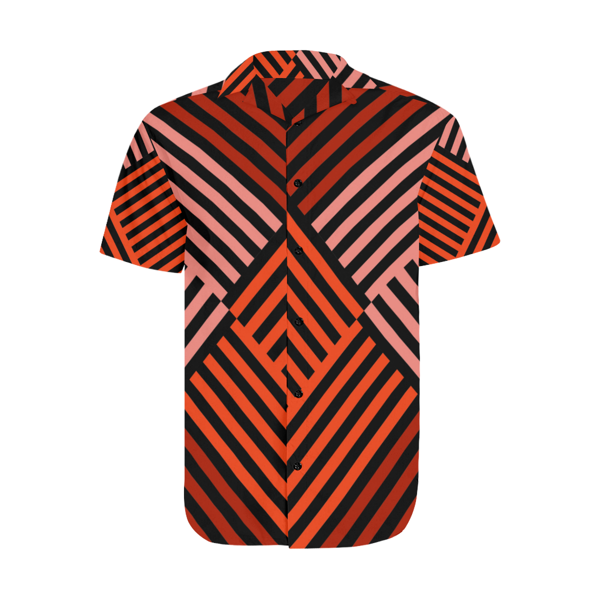 Diagonal Striped Pattern Men's Short Sleeve Shirt with Lapel Collar (Model T54)