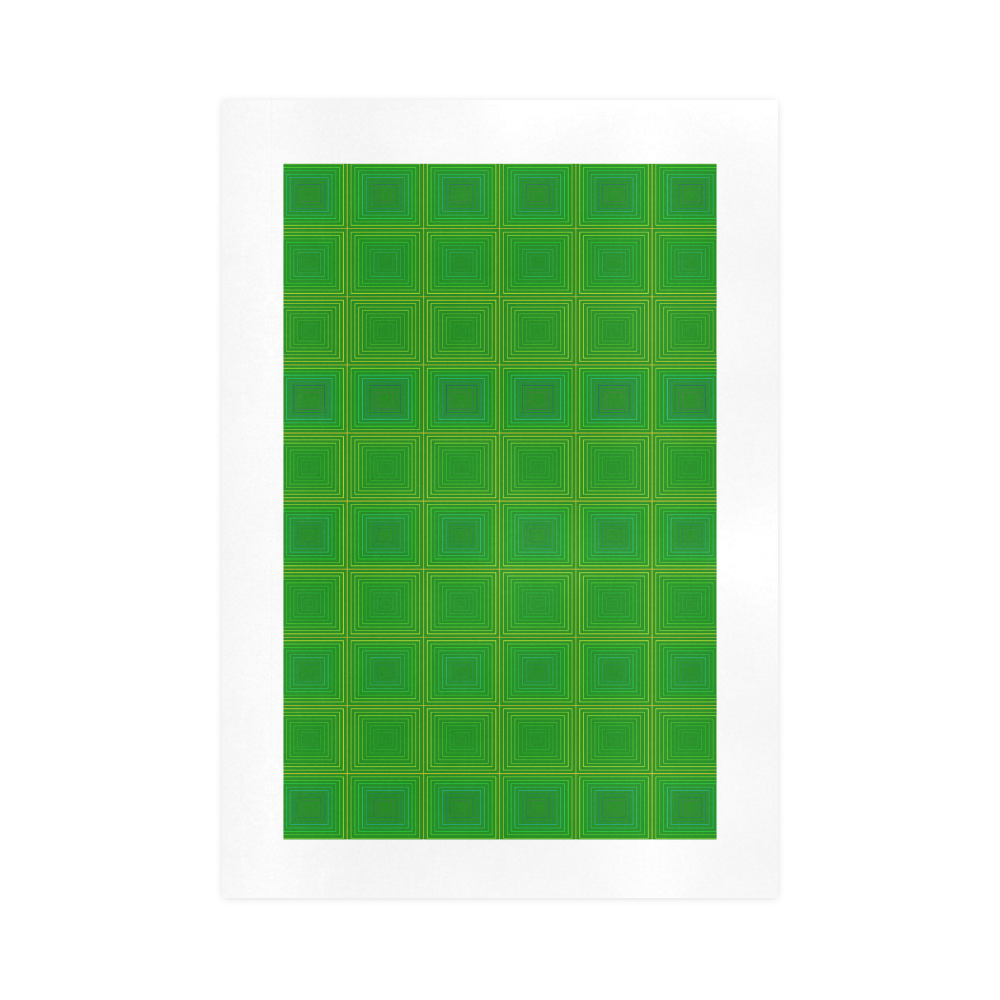 Green gold multicolored multiple squares Art Print 16‘’x23‘’