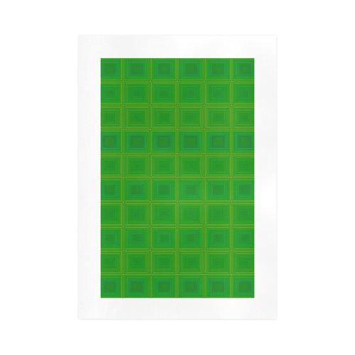 Green gold multicolored multiple squares Art Print 16‘’x23‘’
