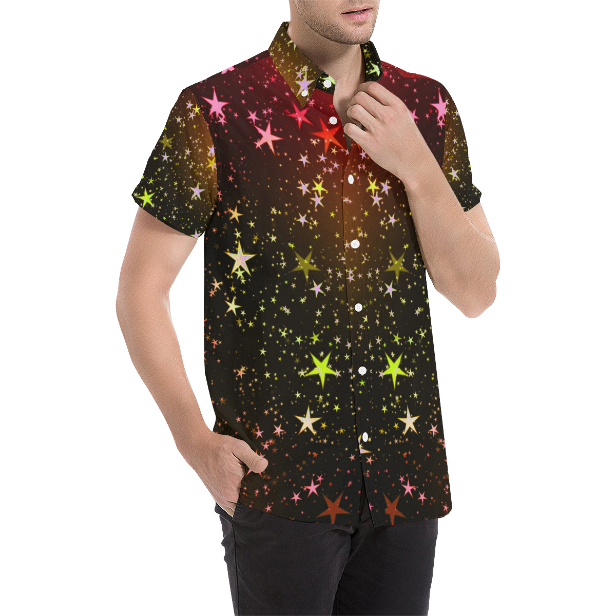 Stars20160903_by_JAMColors Men's All Over Print Short Sleeve Shirt (Model T53)