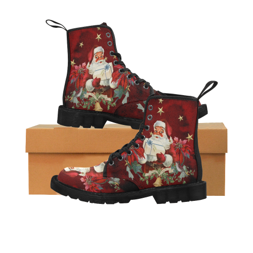 Santa Claus with gifts, vintage Martin Boots for Men (Black) (Model 1203H)