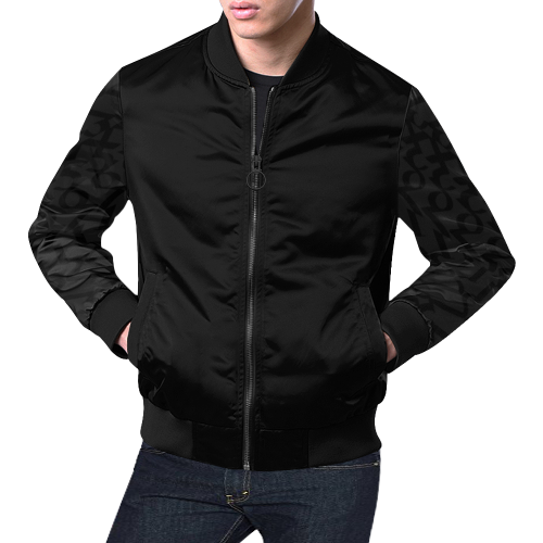 NUMBERS Collection 1234567 Sleeve Black/Matt All Over Print Bomber Jacket for Men (Model H19)