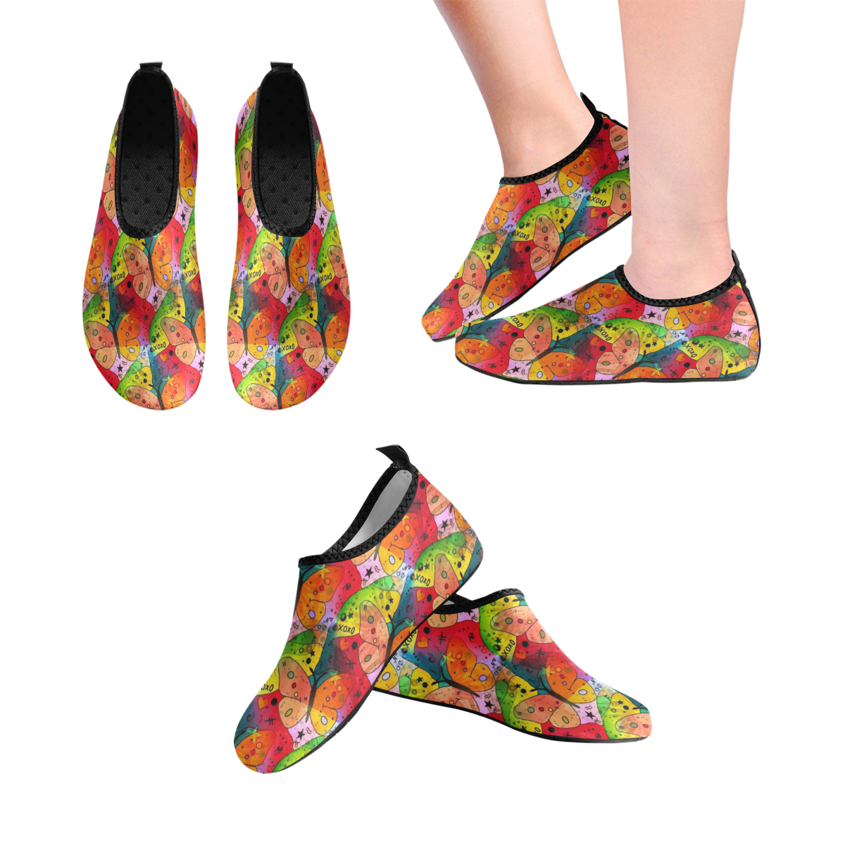 Butterfly by Nico Bielow Women's Slip-On Water Shoes (Model 056)