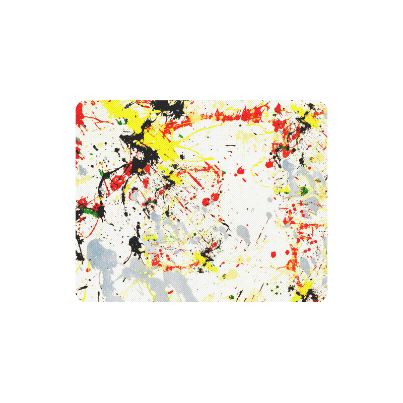 Black, Red, Yellow Paint Splatter Rectangle Mousepad