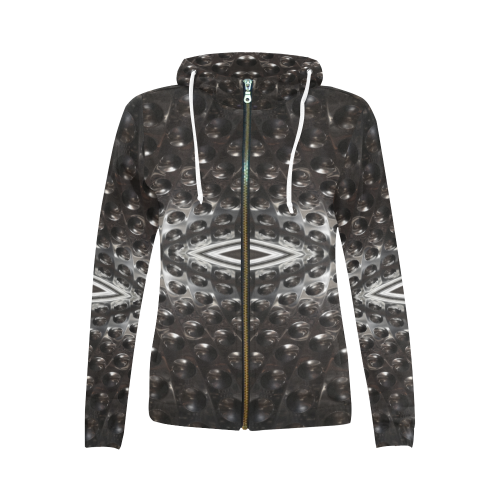 in the machine All Over Print Full Zip Hoodie for Women (Model H14)