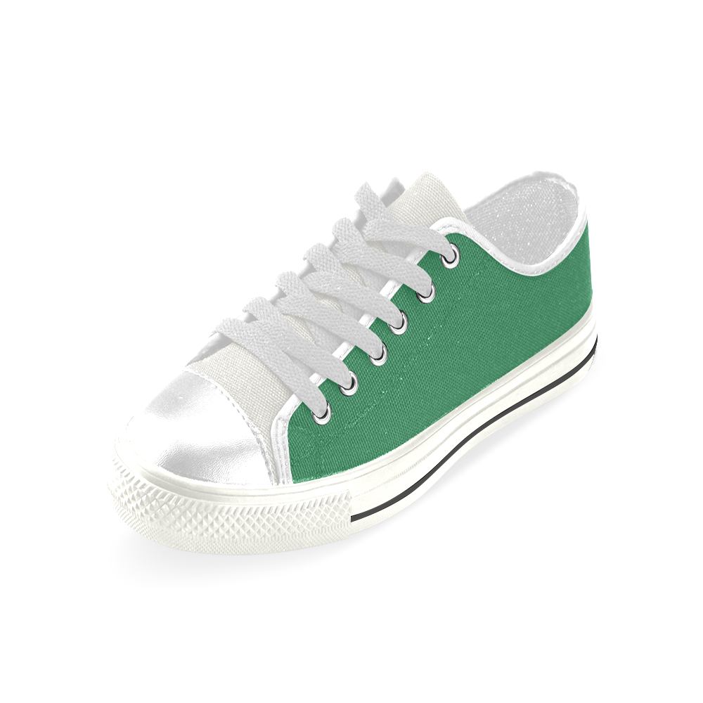 color sea green Low Top Canvas Shoes for Kid (Model 018)
