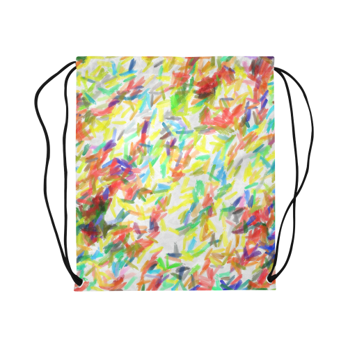 Colorful brush strokes Large Drawstring Bag Model 1604 (Twin Sides)  16.5"(W) * 19.3"(H)