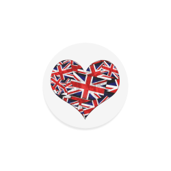 Union Jack British UK Flag Heart Round Coaster