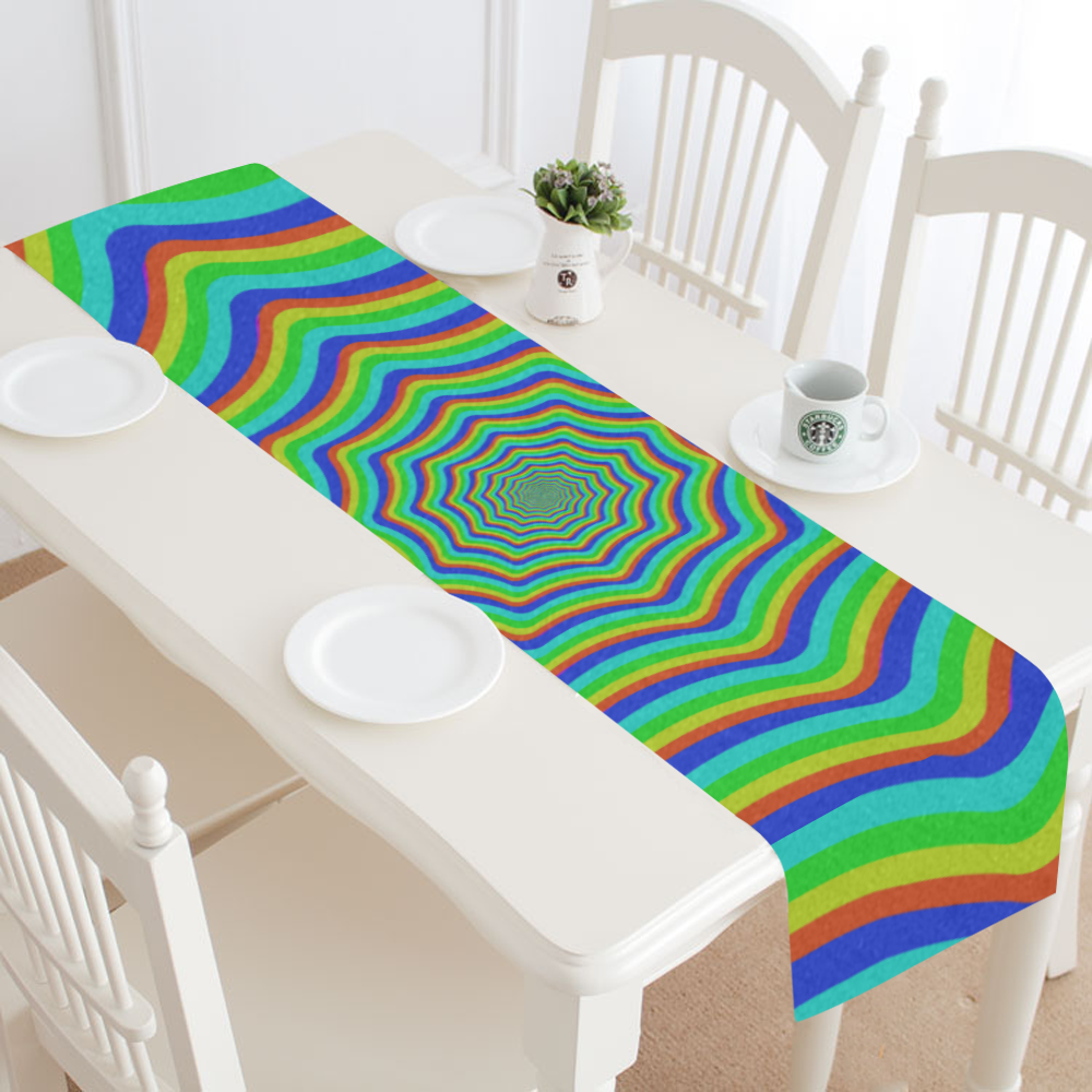 Vortex rainbow Table Runner 16x72 inch