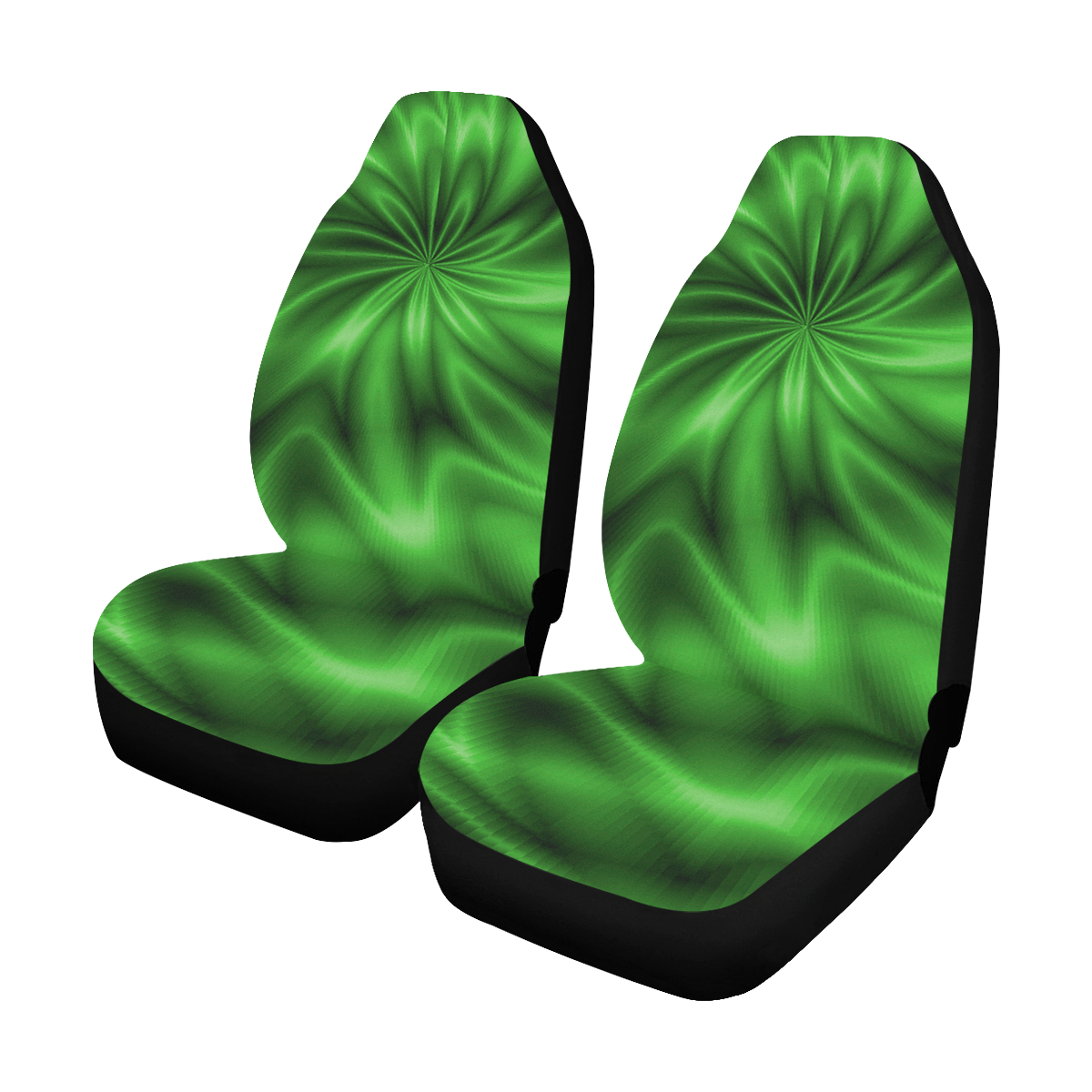 Green Shiny Swirl Car Seat Covers (Set of 2)
