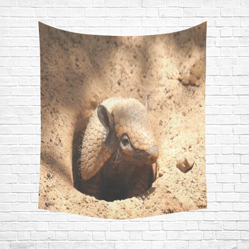 Baby Armadillo Cotton Linen Wall Tapestry 51"x 60"