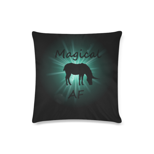 Unicorn - Magical AF Custom Zippered Pillow Case 16"x16"(Twin Sides)