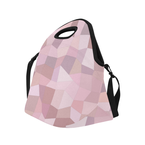 Pastel Pink Mosaic Neoprene Lunch Bag/Large (Model 1669)
