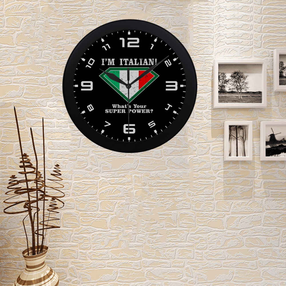 I'M Italian What's Your Super Power Circular Plastic Wall clock