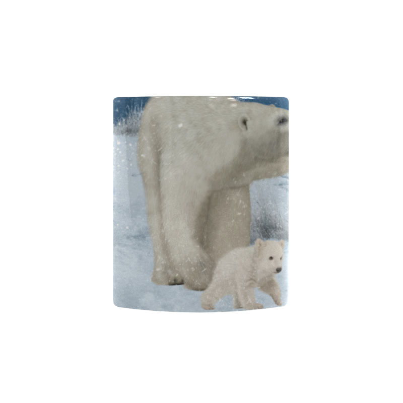 Polar bear mum with polar bear cub Custom Morphing Mug (11oz)