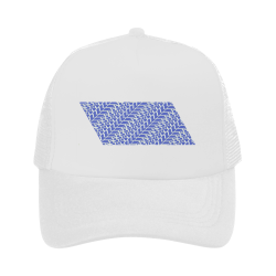 NUMBERS Collection 1234567 White/Sky Blue Flag Trucker Hat