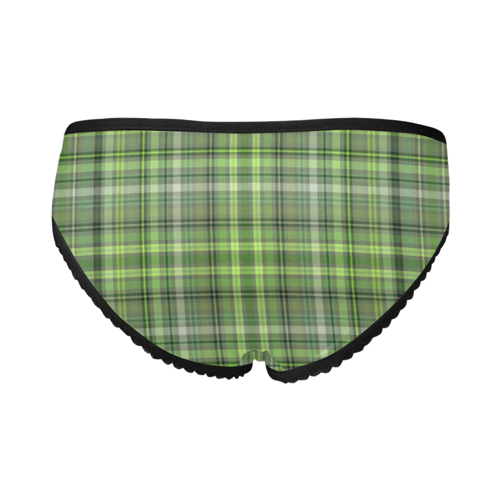 Shades of Green Plaid Women's All Over Print Girl Briefs (Model L14)