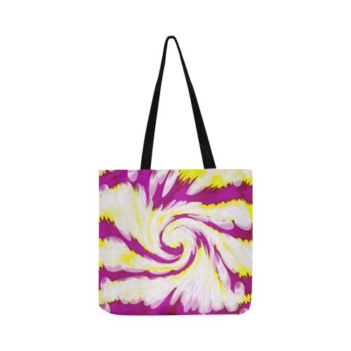 Pink Yellow Tie Dye Swirl Abstract Reusable Shopping Bag Model 1660 (Two sides)